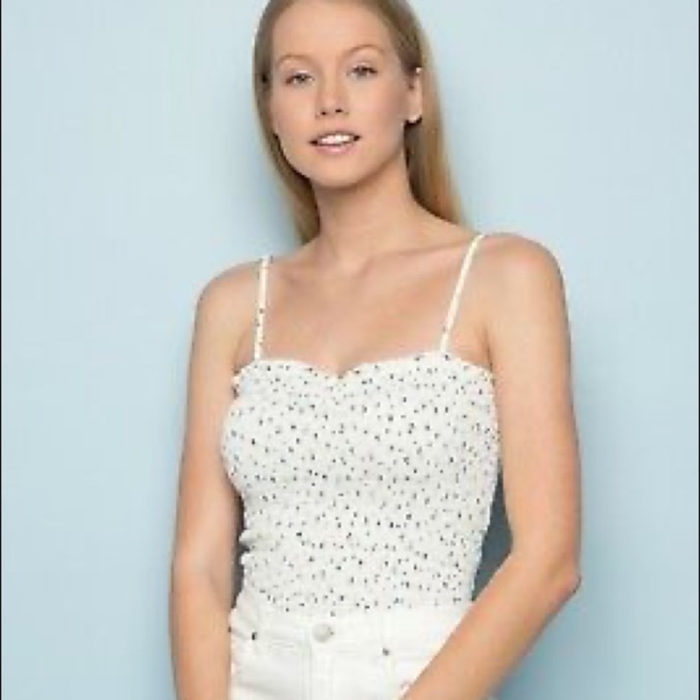 brandy melville blue floral ally tank
